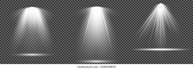 The spotlight shines on the stage. light exclusive use lens flash light effect. light from a lamp or spotlight. lighted scene. podium under the spotlight.