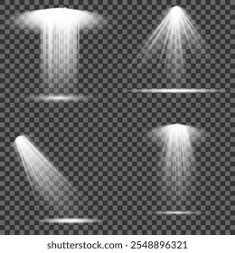 The spotlight shines on the stage. light exclusive use lens flash light effect. light from a lamp or spotlight. lighted scene. podium under the spotlight.