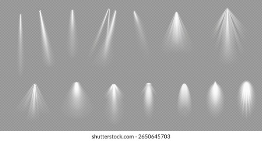The spotlight shines on the stage. light exclusive use lens flash light effect. light from a lamp or spotlight. lighted scene. podium under the spotlight.