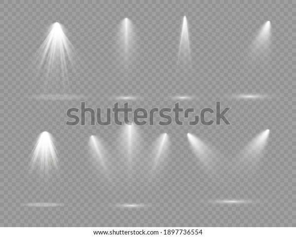 The spotlight shines on the stage. light\
exclusive use lens flash light effect. light from a lamp or\
spotlight. lighted scene. podium under the\
spotlight.