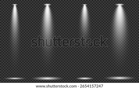 Spotlight shining down with ray of lights 