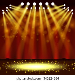 Spotlight shining in front of a show event