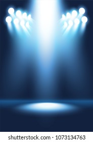 Spotlight Shining On Empty Stage Stock Vector (Royalty Free) 1073134763 ...