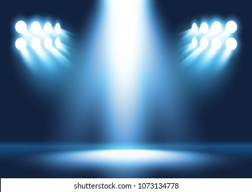 Spotlight shining on empty stage