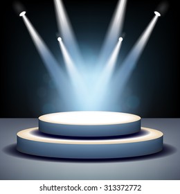Spotlight shining on empty stage