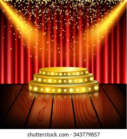 Spotlight of shining on stage background.vector