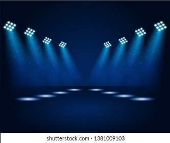 Spotlight with shiny light and particles