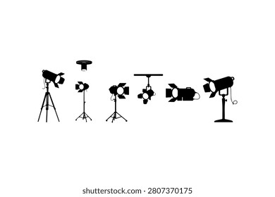 Spotlight Silhouette Vector Collection Set
