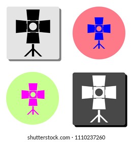 Spotlight. simple flat vector icon illustration on four different color backgrounds