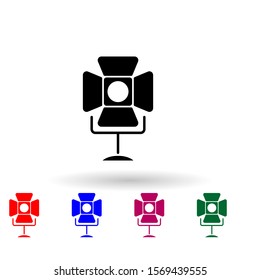 Spotlight simple multi color icon. Simple glyph, flat vector of media icons for ui and ux, website or mobile application