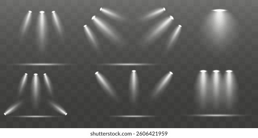 Spotlight and star with effect. Explosion of light and glare. Vector. EPS 10.