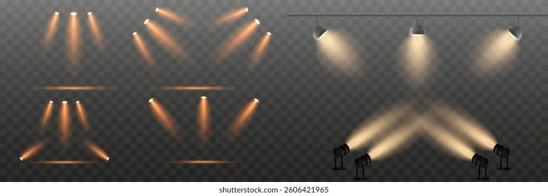 Spotlight and star with effect. Explosion of light and glare. Vector. EPS 10.