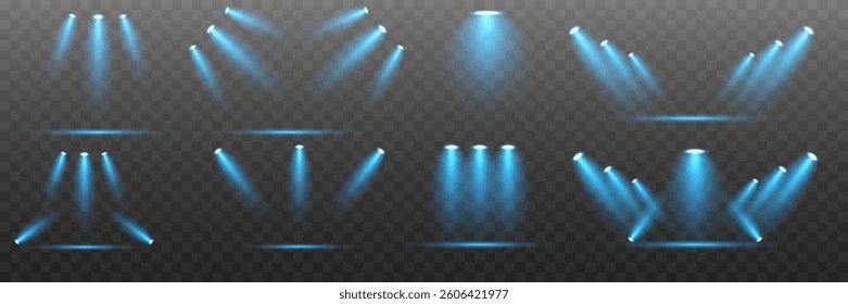 Spotlight and star with effect. Explosion of light and glare. Vector. EPS 10.