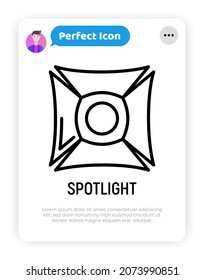 Icono de línea delgada. Ilustración vectorial moderna de iluminación profesional.