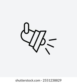 Spotlight thin liner icon isolated.