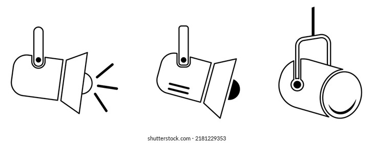 Spotlight torch icons. Design for web and mobile app. Vector illustration