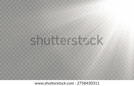 Spotlight transparent background. Golden light shines in a special way. Vector light effects sparkle on a transparent background. The bright sun reflects. The podium is illuminated by a searchlight.