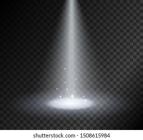 Spotlight. Transparent effect for your design. Light and smoke with stage.