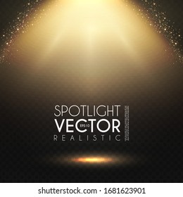 Spotlight. Transparent light effect. Show design. Light source. Empty scene.