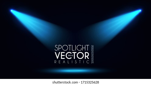 Spotlight. Transparent light effect. Show design. Light source. Empty scene.