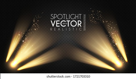 Spotlight. Transparent light effect. Show design. Light source. Empty scene.