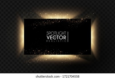 Spotlight. Transparent light effect. Show design. Light source. Empty scene.
