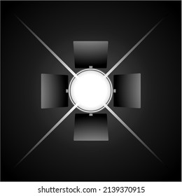 Spotlight turned on a black background