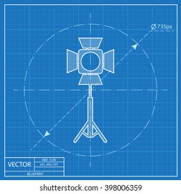 Spotlight vector blueprint icon 