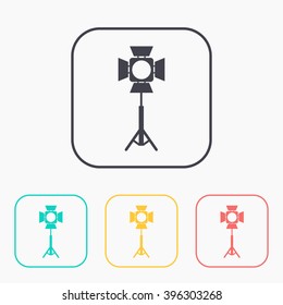 Spotlight vector color icon set 