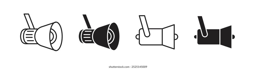 Spotlight vector filled and outlined icons collection