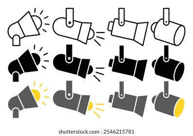 Spotlight vector icon collection. vector illustration set.