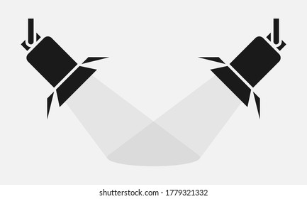 Spotlight vector icon isolated on white background.