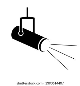 Spotlight vector icon. Lamp vector illustration. Flashlight business concept.