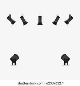 Spotlight Vector Icon. Searchlight Illustration.