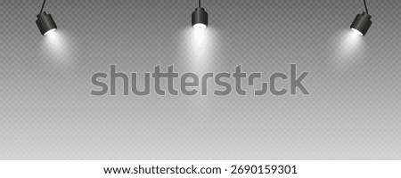 Spotlight, vector light set png, walls, studio light, different colors and shades of realistic light for design, advertising, banner, poster. 