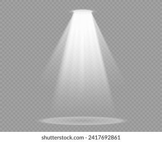 Spotlight. Vector set of light. Studio lighting. Rays of light. Spotlight on the stage.