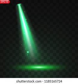 Spotlights with bright lights on transparent background.
