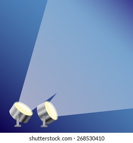 Spotlights with copy space for own text or graphics