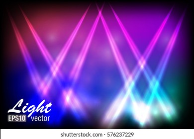 Spotlights & empty scene. Vector illustration