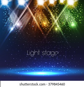 Spotlights on stage easy editable