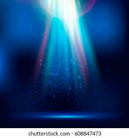 Spotlights on the stage. Vector illustration.