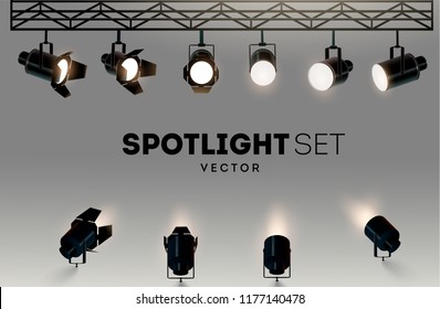 Spotlights realistic transparent background for show contest or interview vector illustration eps 10