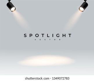 Spotlights realistic transparent background for show contest or interview vector illustration eps 10