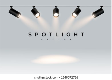 Spotlights realistic transparent background for show contest or interview vector illustration eps 10