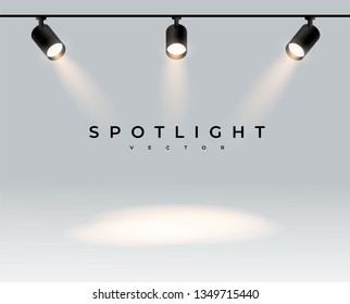 Spotlights realistic transparent background for show contest or interview vector illustration eps 10