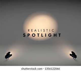 Spotlights realistic transparent background for show contest or interview vector illustration eps 10