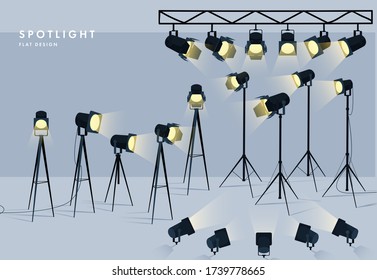 Spotlights realistic transparent background for show contest or interview vector illustration eps 10