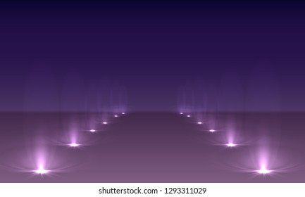 Spotlights scene light effects. Stage light spotlight vector. Vector illustration