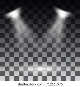 Spotlights scene light effects. Stage light spotlight vector. Vector illustration