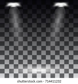 Spotlights scene light effects. Stage light spotlight vector. Vector illustration